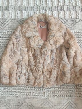Vintage Rabbit Fur Shirt Coat Size Small (4-6)